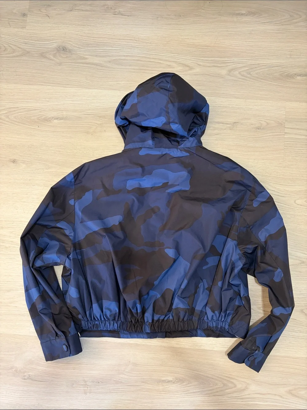 Coach Woman’s Hooded Blue Camo Windbreaker Jacket